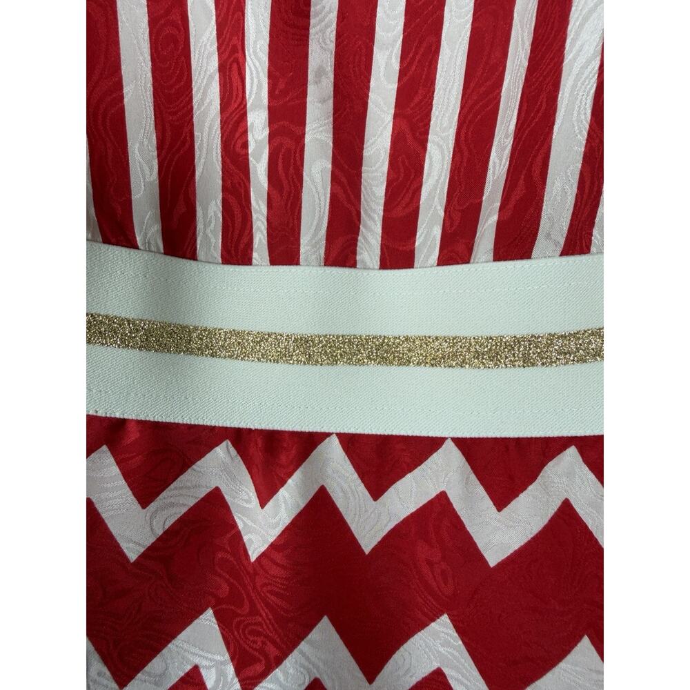 Stella McCartney Resort 2014 Red Stripe Chevron Moire Jacquard Dress Rare US 10 - Picture 10 of 15